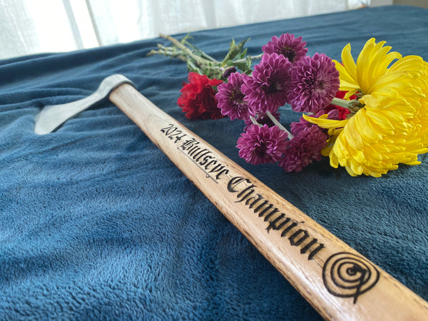 NEW!! Personalized engraving for your tomahawk handle.