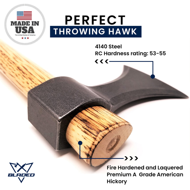 On Sale! BLADED™ Throwing Axe w/Sheath - Made in USA