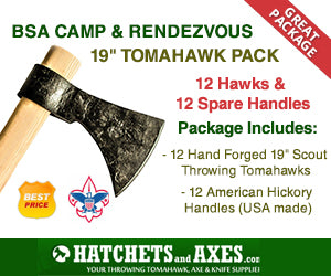 BSA Camp & Rendezvous 19" Tomahawk Pack - 12 hawks & 12 spare handles